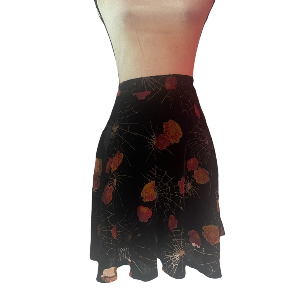 ModCloth Just This Sway Velvet Spiderweb Skirt